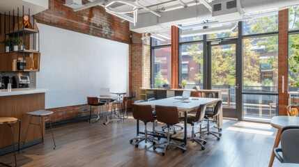 Modern Collaborative Workspace with Ample Natural Light