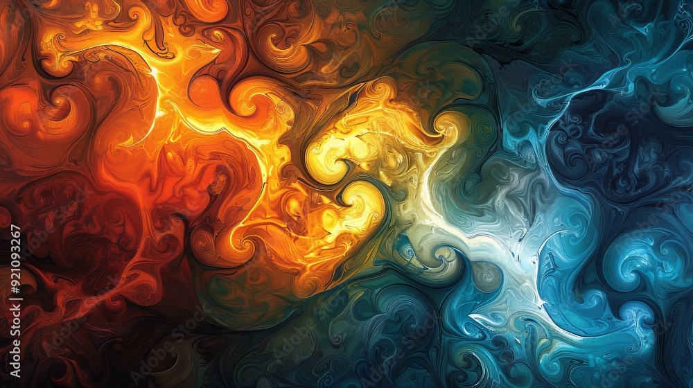 Poster a dynamic and visually stimulating colorful textures blending design background Abstract patterns with swirling creating
