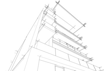 architectural sketch of a building