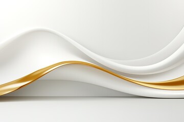 Abstract white and gold curved background.