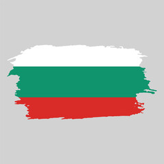 Brush painted national emblem of Bulgaria country on white background