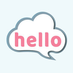 Speech bubble pin with hello