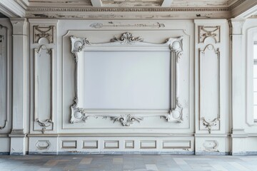Obraz premium A large, empty frame with intricate detailing, AI generated