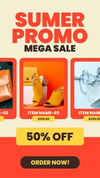Super Promo Mega Sale Social Media Vertical Story Post
