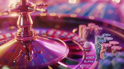 Closeup of Roulette Wheel