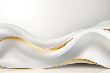 Abstract white and gold wave background.