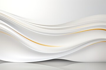 Obraz premium Abstract white and gold wave background.