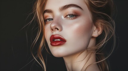 Fototapeta premium Fashion model with expertly applied makeup