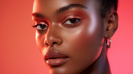 Model face with expertly applied makeup