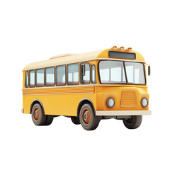 A 3D icon of a bus, isolated on a transparent background