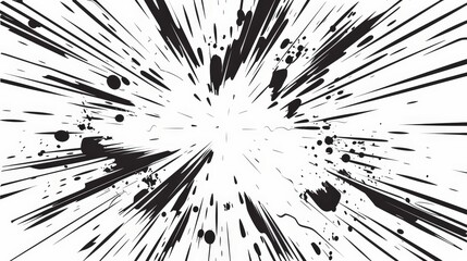 illustration of comic action with speedy lines