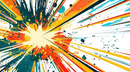 illustration of comic action with speedy lines