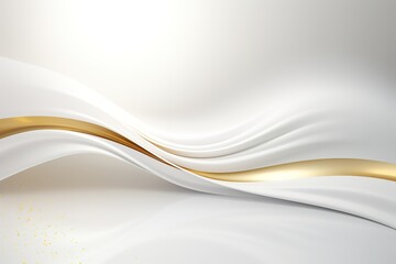 Abstract white and gold wave background.