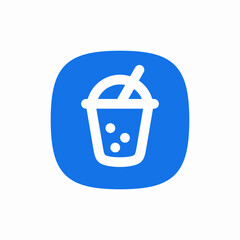 bubble tea cold drink tapioca icon