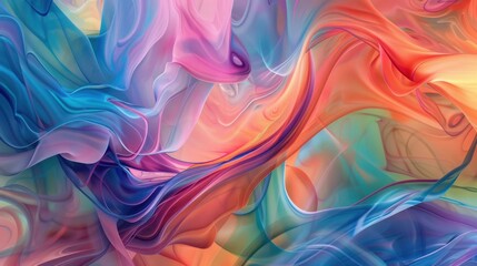 Vibrant Abstract Waves of Colorful Light