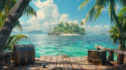 Fototapeta premium Treasure Island Paradise