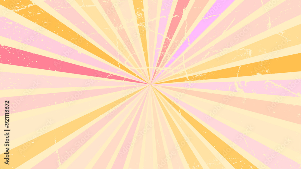 Wall mural sun ray retro background vector burst light. sunrise or sunset retro design. retro background with r