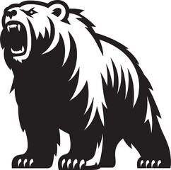 Polar bear Silhouette vector illustration isolated on white background