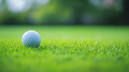Obraz premium Close-Up of a Golf Ball on Green Grass