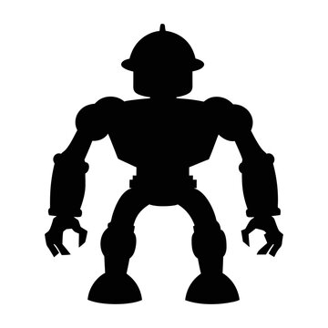recommend clip art: Architect robot silhouette illustration