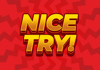 Nice try. Text effect in 3D style with good colors