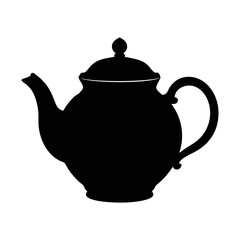 Ceramic teapot silhouette illustration