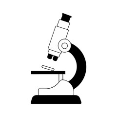 Microscope line art silhouette illustration