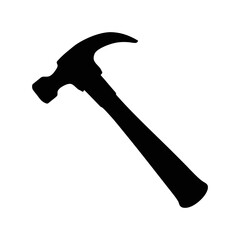 Steel hammer black and white  silhouette illustration