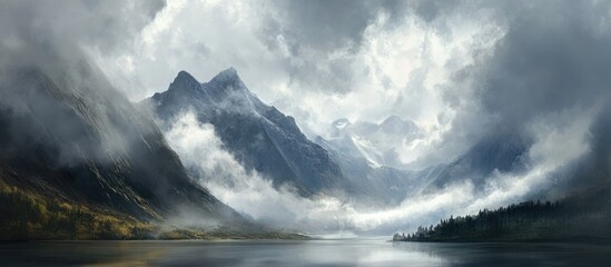 Fototapeta premium Misty Mountain Landscape