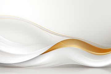 Obraz premium Abstract white and gold wave background.