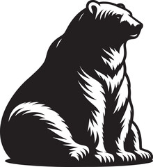 Polar bear Silhouette vector illustration isolated on white background