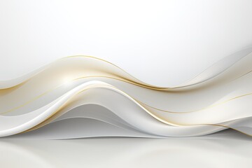 Obraz premium Abstract white and gold wave background.