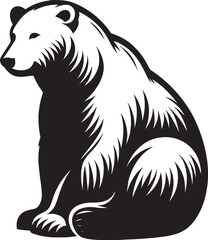 Polar bear Silhouette vector illustration isolated on white background