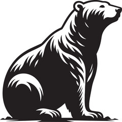 Polar bear Silhouette vector illustration isolated on white background