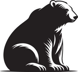 Polar bear Silhouette vector illustration isolated on white background