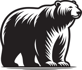 Polar bear Silhouette vector illustration isolated on white background