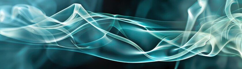 Naklejka premium Abstract Smoke Photography: Teal and White