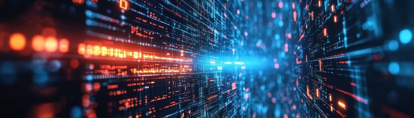 Obraz premium Digital Data Stream Tunnel