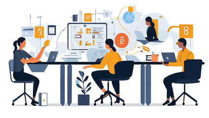 Hybrid work flexible schedule graphics
