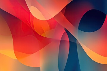 A vibrant abstract art piece featuring fluid shapes and warm colors that create a sense of movement and depth.