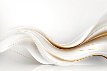 Obraz premium Abstract white and gold wave background.