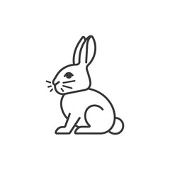 Outline illustration of a seated rabbit