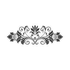 Ornate Black and White Floral Design with Swirls