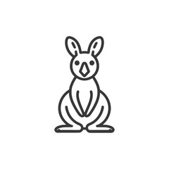 Fototapeta premium Outline Illustration of a Kangaroo Standing Upright