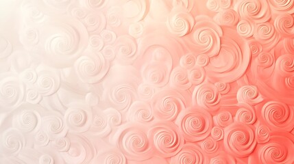 Fototapeta premium Serene Coral and Apricot Gradient Background with Delicate Spiral Designs