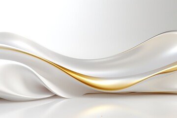 Abstract white and gold wave background.