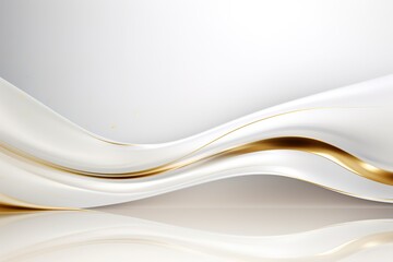 Obraz premium Abstract white and gold wave background.