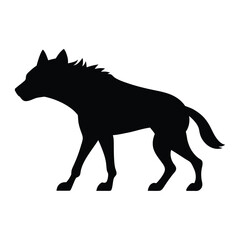 Illustration of Walking Hyena silhouette isolated