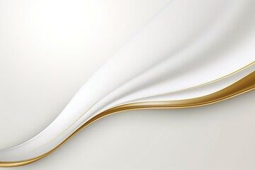 Obraz premium Abstract white and gold wave background.