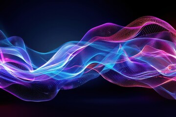 Fototapeta premium Abstract neon lines with dynamic movement, tech background, energetic flow